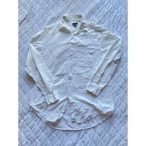 Vintage Trussardi Sport Long Sleeve Shirt Yellow Sz L Made in ITALY Snap Closure